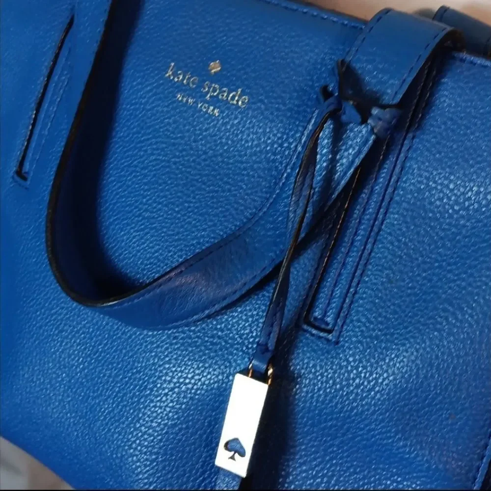 Kate Spade Vibrant Blue Satchel Bag With Removable Shoulder Strap